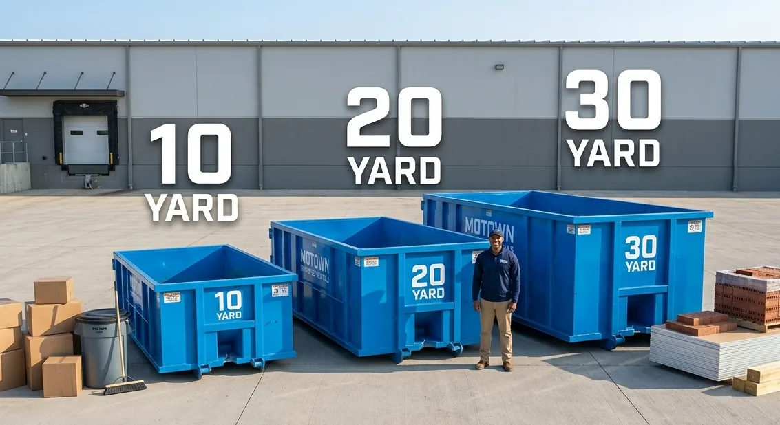 Dumpster Size and Pricing - Motown Dumpster Rentals
